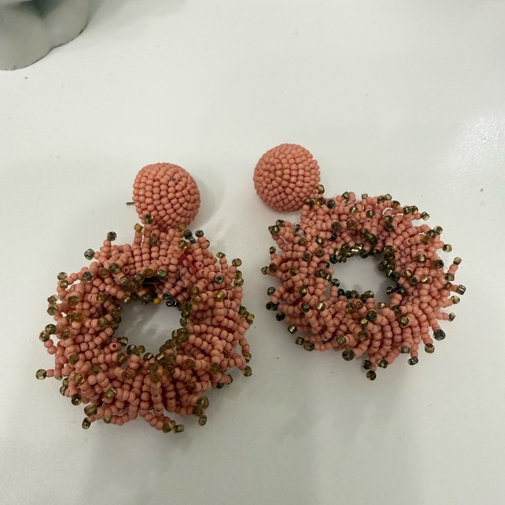 Elegant Beaded Hoop Earrings